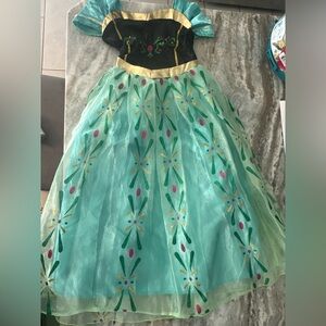 Anna Dress Embroidered Dress with Aqua Skirt